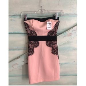 XS Cocktail Dress With Black Lace